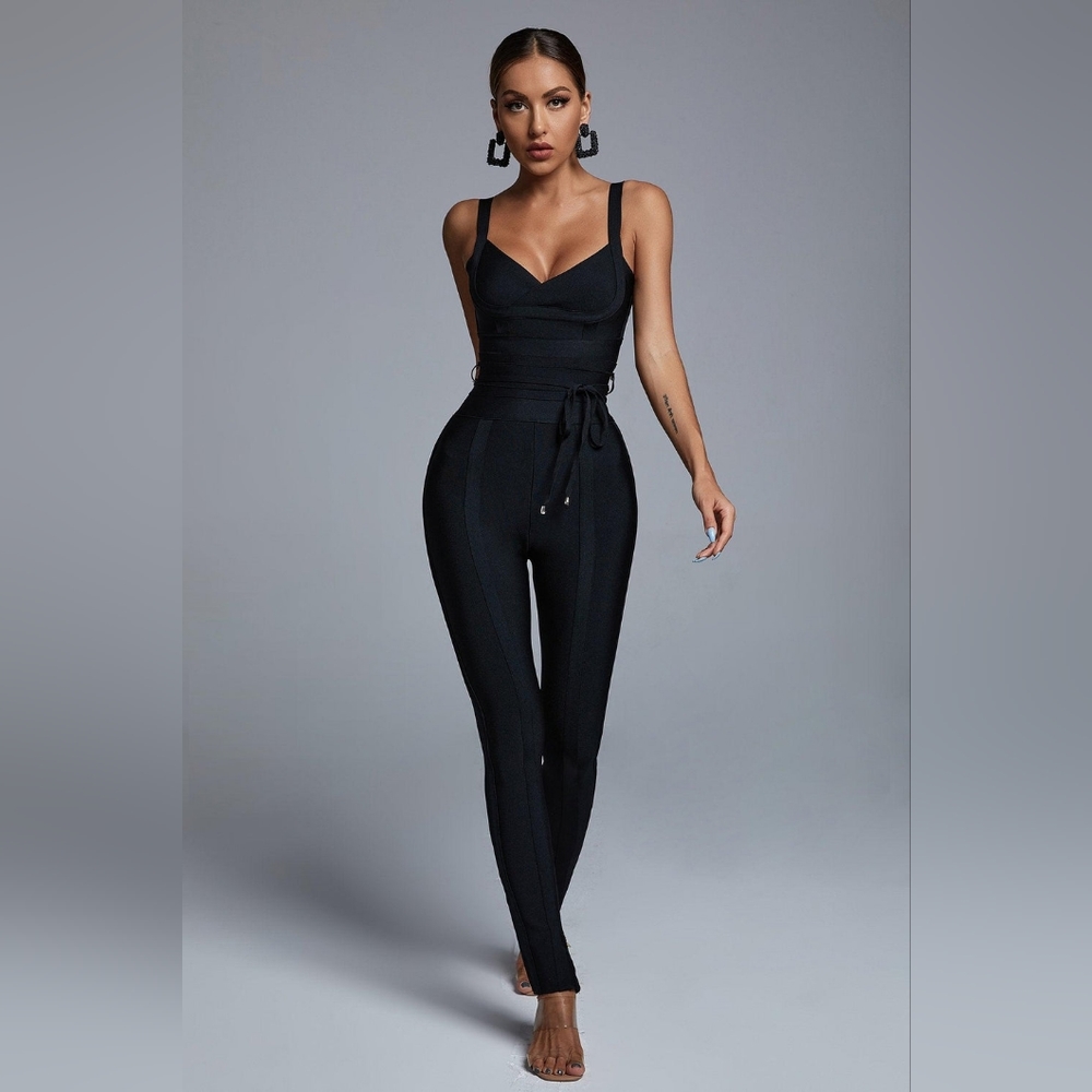 Black Bandage Jumpsuit